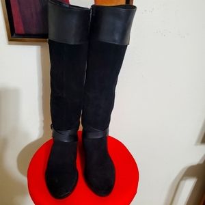 Vince Camuto Suade/Leather Riding Boot; Size 7